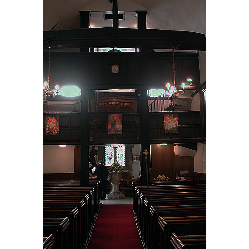 the present font is visible beneath the west gallery