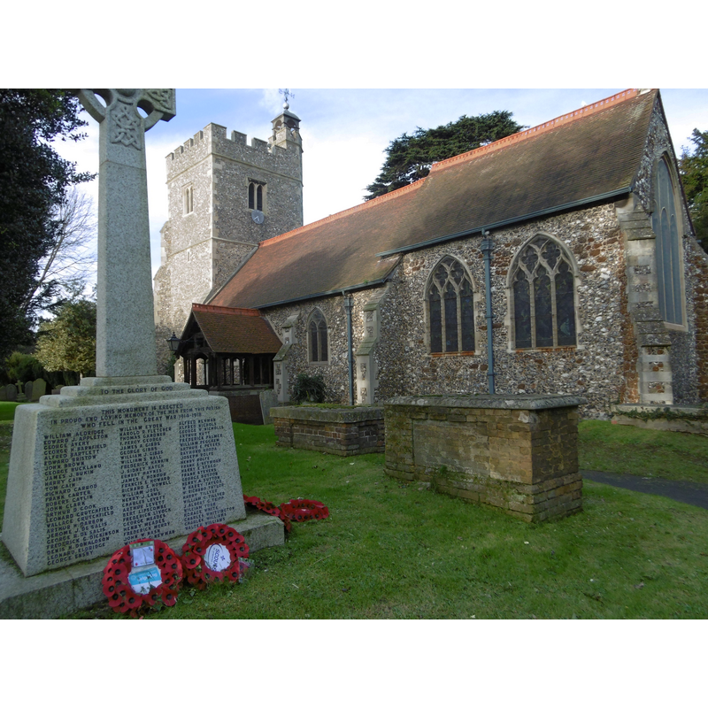 Source caption: "Harlington, just north of Heathrow Airport. The tower of the parish church of St Peter and St Paul dates from 1500 and the porch dates from the same time. The nave, however, is Norman and possesses probably the best Norman doorway in Greater London".