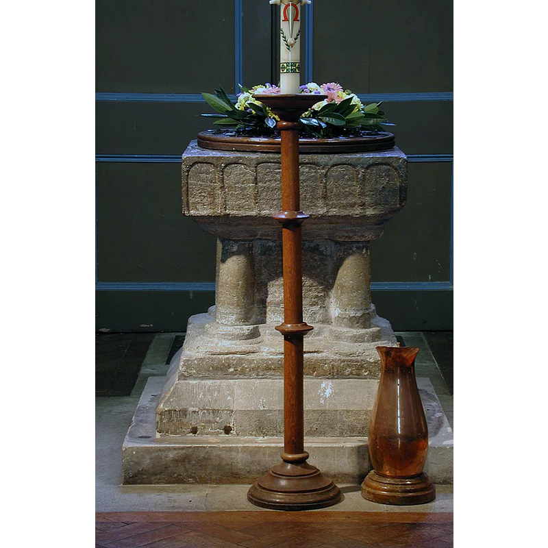 the plinth is modern, as is the font cover