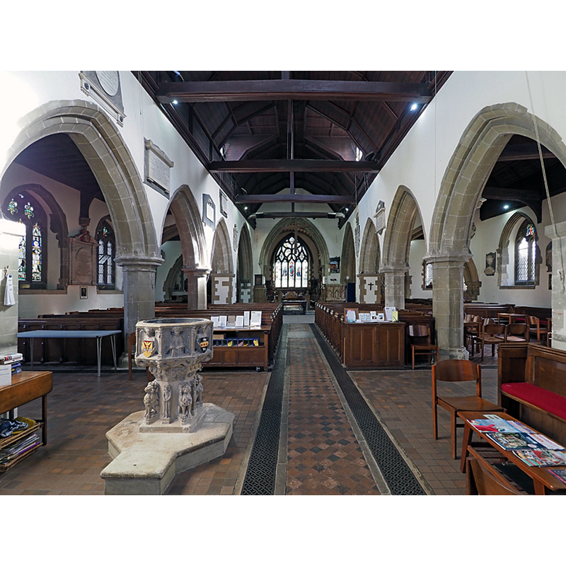 with a westsouthwest view of the modern font in the foreground