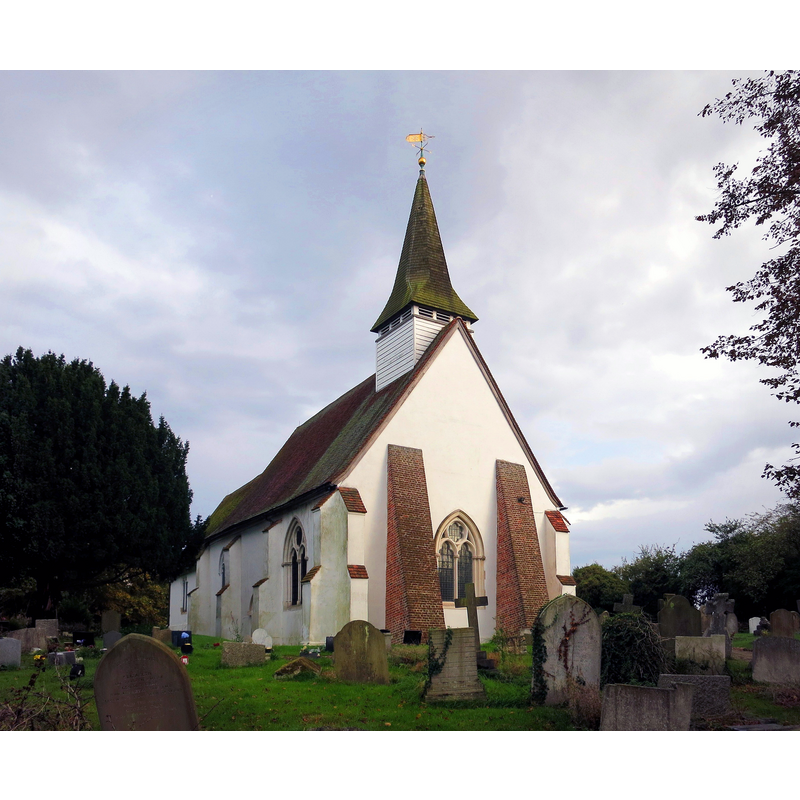 Source caption: "St. Mary's Church, Northolt. Better known as an airfield and a station on the London Underground, it's easy to forget that Northolt, like many places round here, is an ancient settlement. It was called Northala in the Domesday Book. The parish church is from the 13th century."