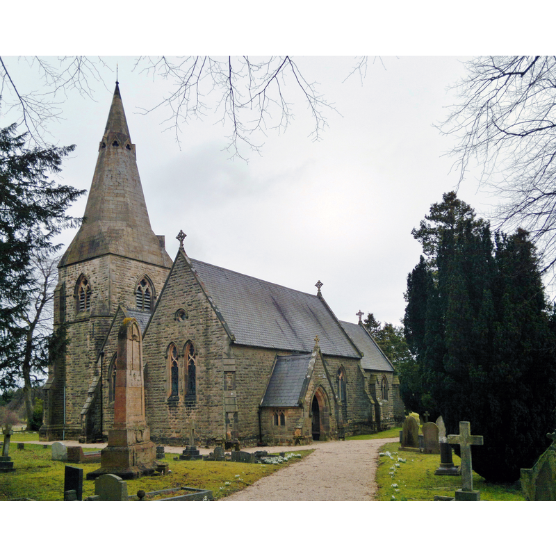 The modern church of the 17thC contains the chancel screen of the nearby chapel of ease that is now in ruins