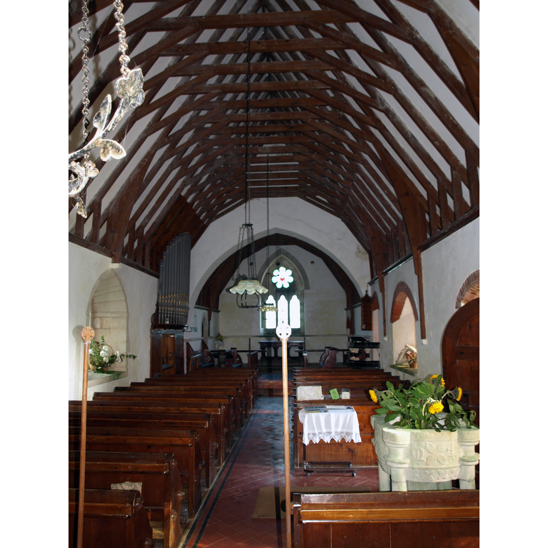with the font in the foreground, right side, by the south entranceway