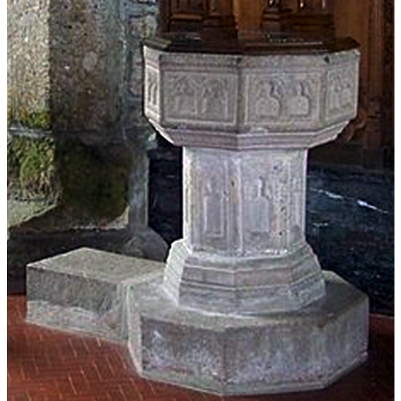 one on each side of the octagonal stem