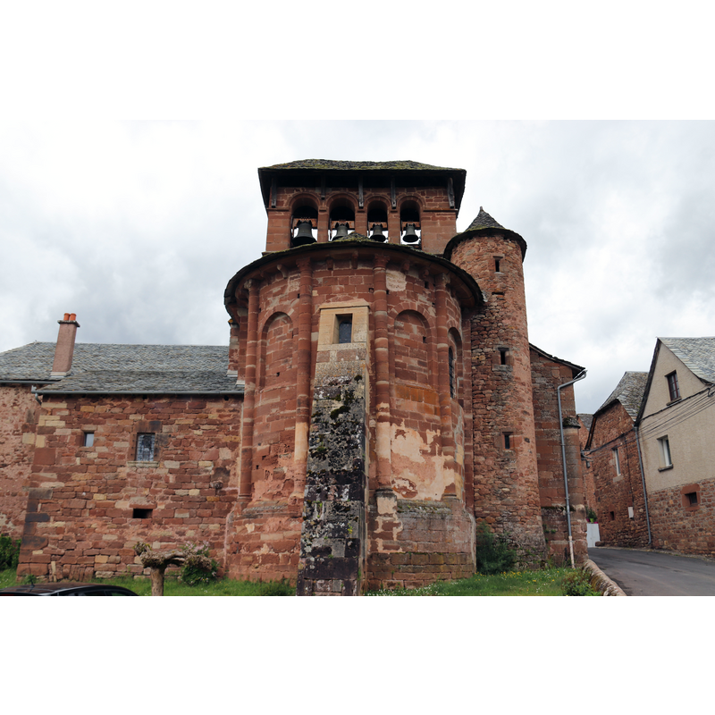 re-built in the 19thC the church still retains a few late-Romanesque remnants in the apse area