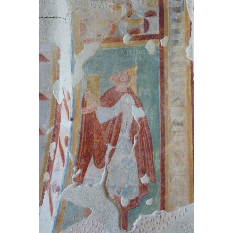 Source caption: "Wandmalerei aus dem 12. Jahrhundert, Fragmente".
