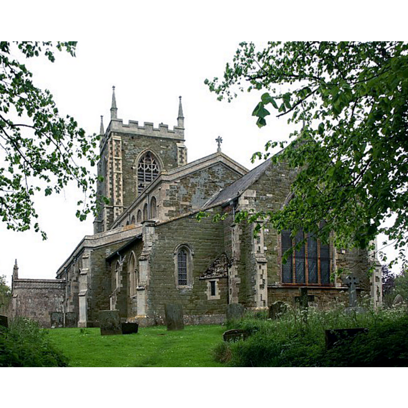 Source caption: "St Andrew, Halton Holegate The church dates from about 1400. In the late 19th century the chancel was restored with a stained glass window, carved pulpit and lectern, a new altar and the organ by Wordsworth of Leeds. At the east end of the south isle is a recumbent stone effigy of a knight, about 1350, and an ancient burial slab about 1250."