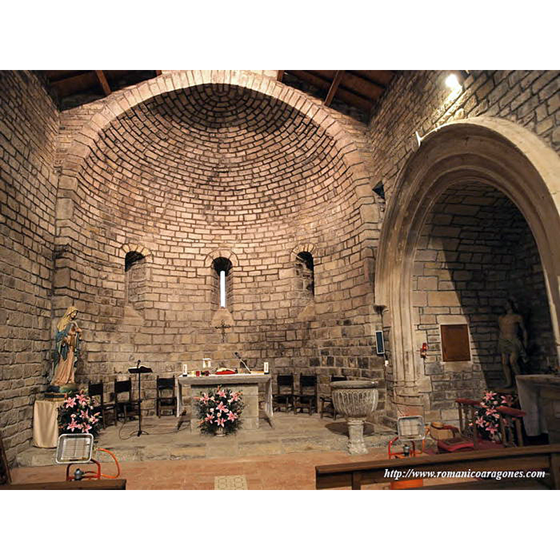 showing the font by the south side of the chancel