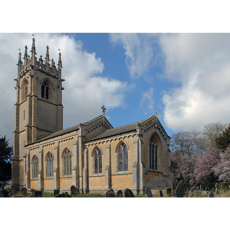 Source caption: "St Michael and All Angels church, Hackthorne. A church has stood on this site since early times and is recorded in the Domesday Book. The present church was rebuilt between 1844 and 1851 and incorporates only a few recognisable pieces from the old building."