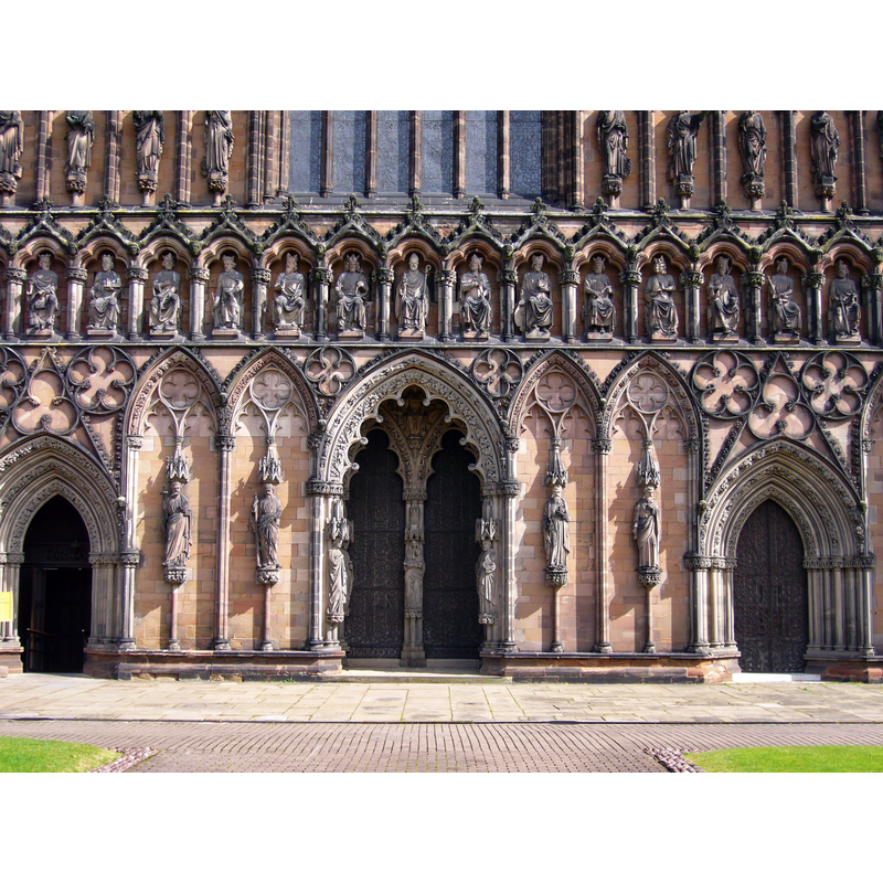 portals, actually: the main central portal and two secondary entranceways besides
