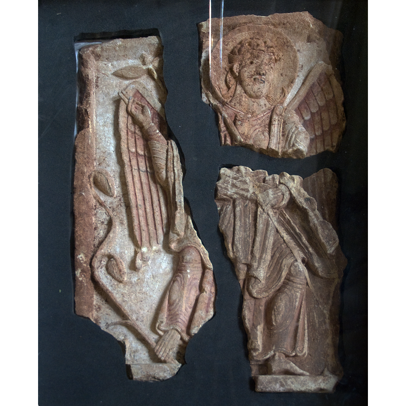Stone Angel fragments discovered in the nave in 2003 were dated ca. 730