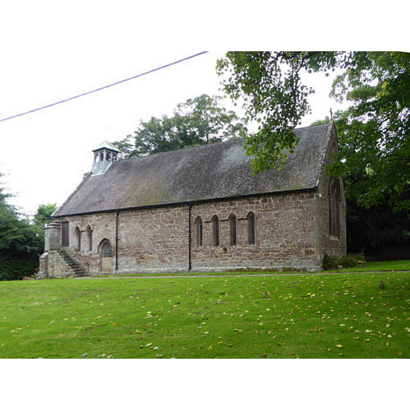 Source caption: "Longnor Church. Built as a chapel for nearby Longnor Hall in the 13th Century."