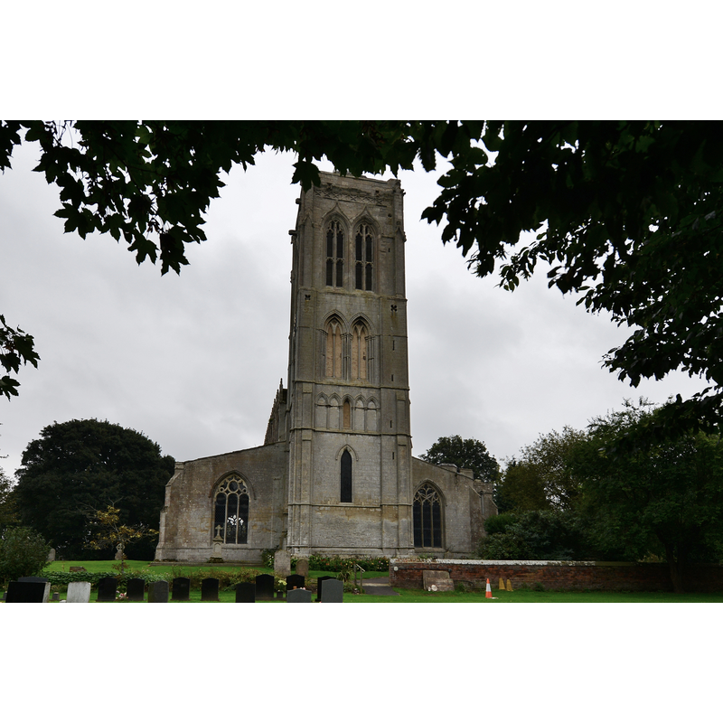Source caption: "Gedney, St. Mary's Church western aspect. The massive tower is Perpendicular on Early Gothic."