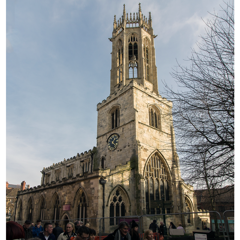 Source caption: "The Domesday book states that there was a church here before 1087, and it was probably enlarged to a cruciform plan in the mid-12th century. In the 14th century the church was completely rebuilt, with some remaining masonry in the east wall."