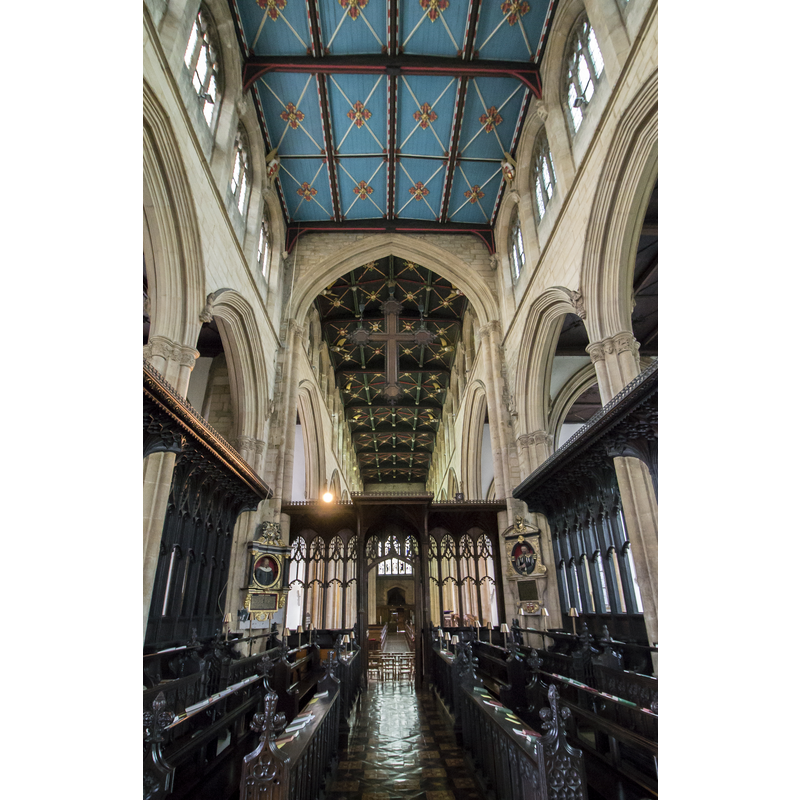 Source caption: "Chancel, St Mary Magdalene church, Newark. Looking west towards the nave."