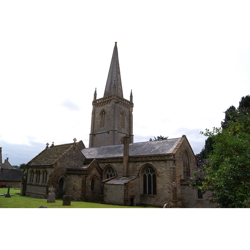 Source caption: "Trent Church (St. Andrews), 28 July 2015. 13th Century Early English enlarged and refashioned in 14th Century Decorated and 15th Century Perpendicular. Restored 1840. Pictured is the north elevation."