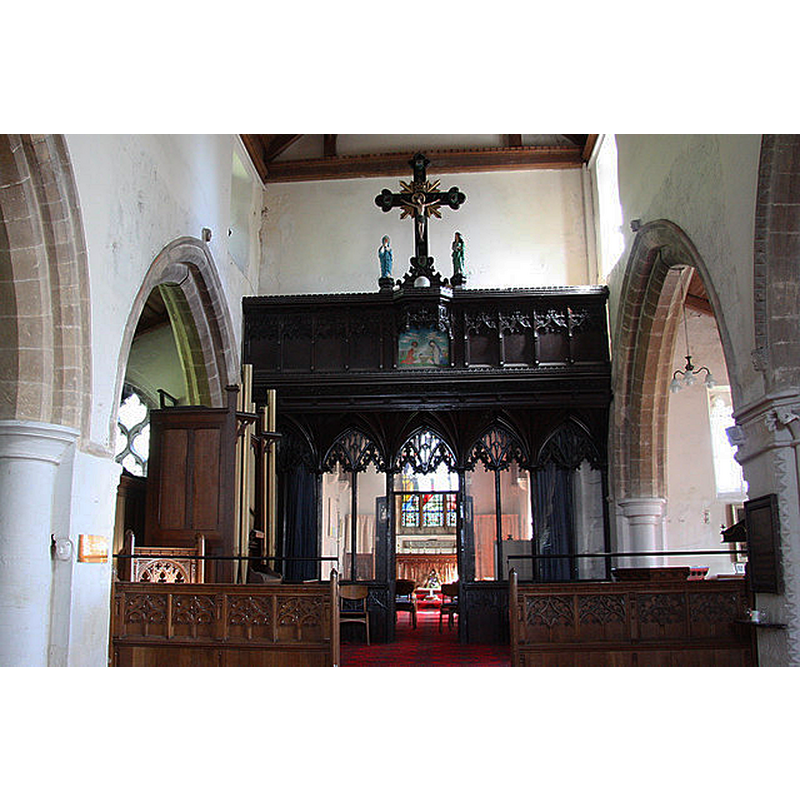 Source caption: "A rare survivor - 15th century rood screen, loft and rood in St.Thomas of Canterbury's church at Mumby"