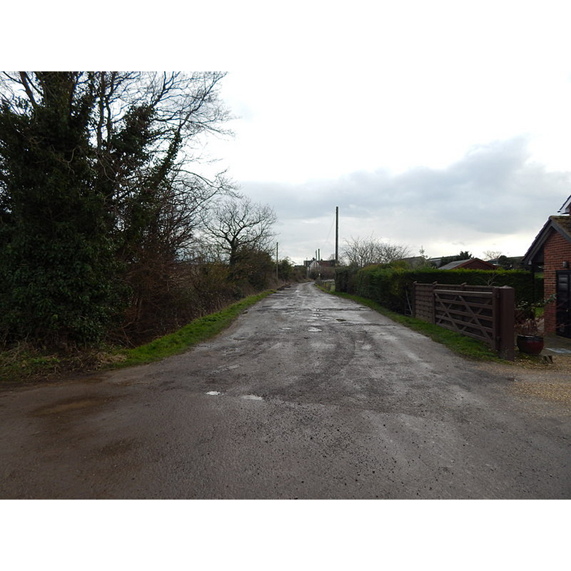 Source caption: "Looking towards Church Farm, Thurleston. According to the map, where I am is about where Thurleston church (St Botolph) was"