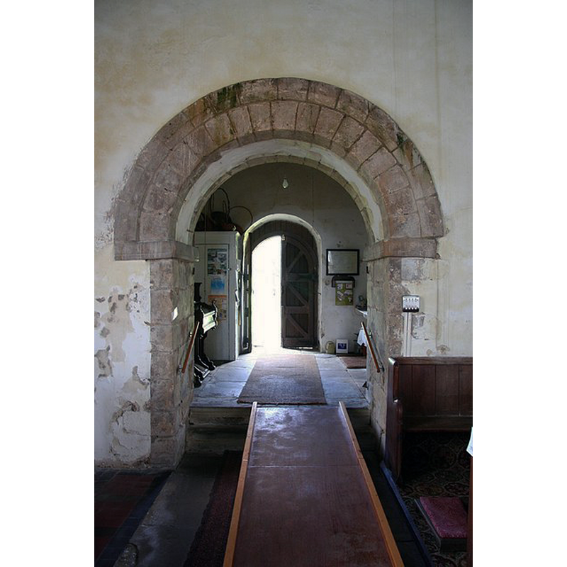 Source caption: "Twelfth century tower arch in St.John the Baptist's church at Whitton"