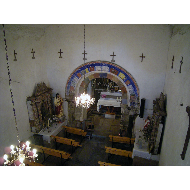 Source caption: "Iglesia de Santa María de Arcos. Vista de la nave y el arco triunfal desde el coro alto."
