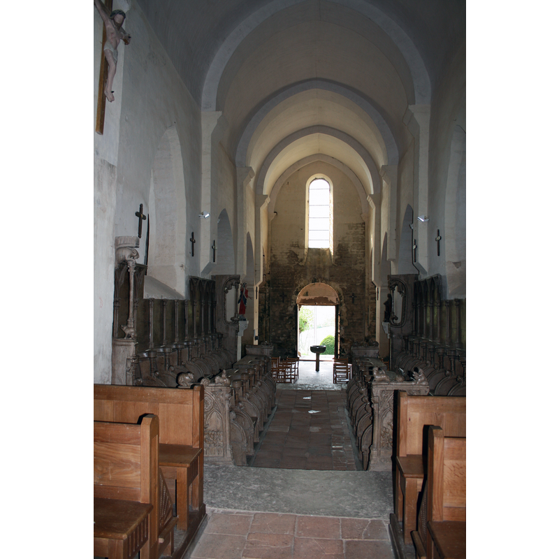 with the stoup by the west entranceway