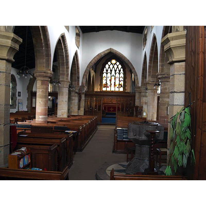 the modern font in the nave