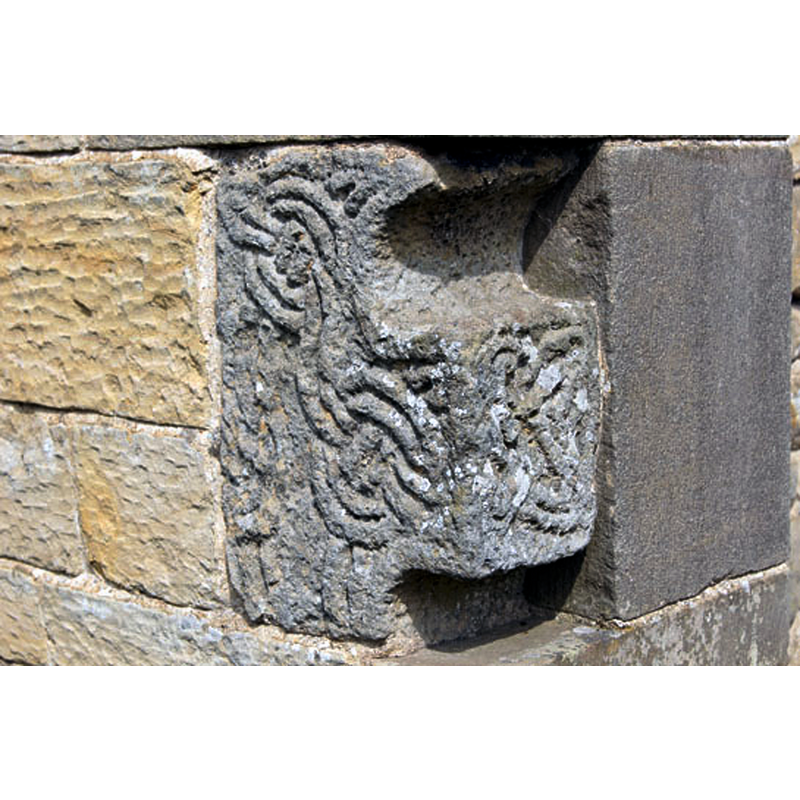 Source caption: "Another Scandinavian cross head built into the walls"