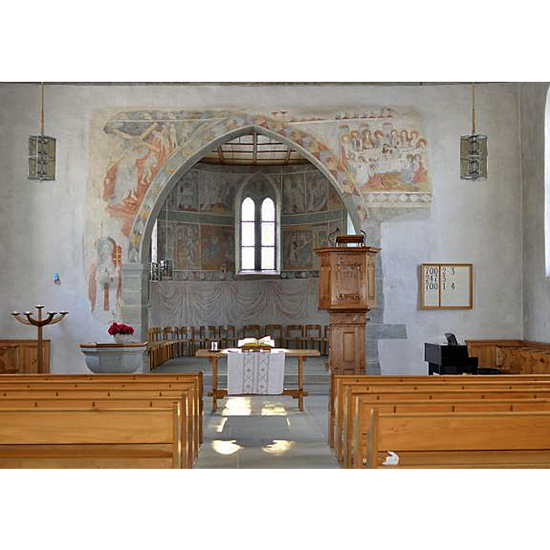 at the east end of the nave, north side, here semi-hidden by the pews