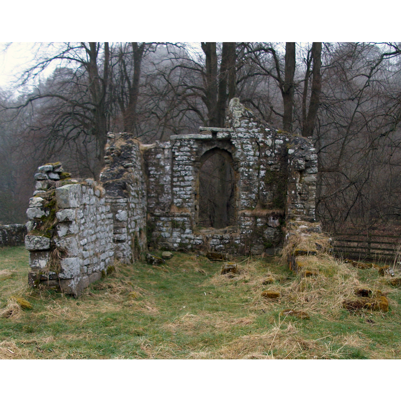 Source caption: "Old Church Of ST MARY. Church probably built in 13th century, remodelled in 18th century and largely demolished 1833. The ruins of the east gable and side walls of the chancel remain. Built of rubble with dressed stone. A fragment of 9th century cross shaft is built in to the interior north wall of the ruined church."