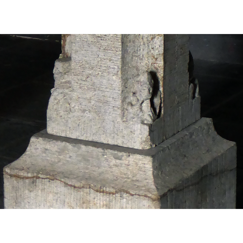 located at the 'stops' of the bottom of the stem, one in each angle