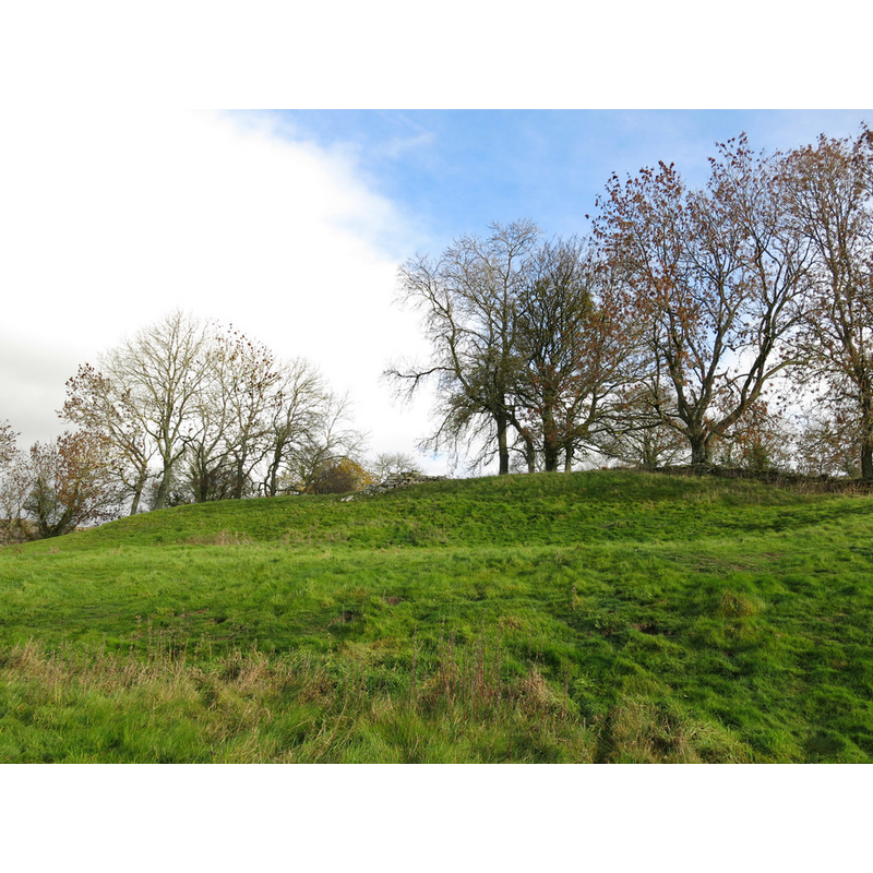 The site of Cotherstone Castle, which the disappeared chapel is said to have been adjoined; only a few stones remain, hte rest are said to have been taken to build dwellings in the area