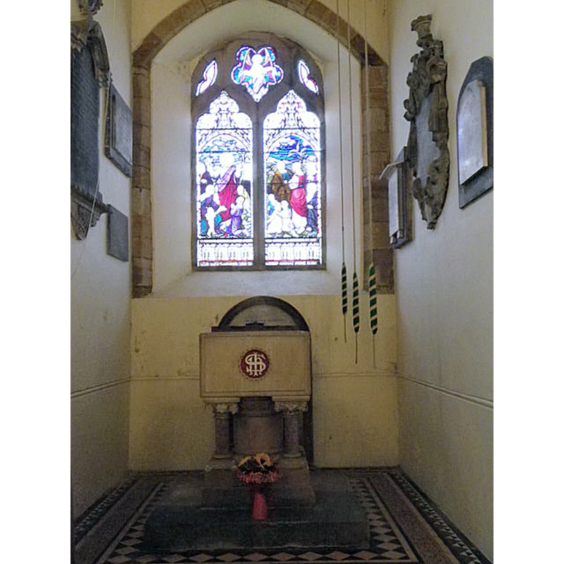 the modern -Victorian- font in the context of the tower space