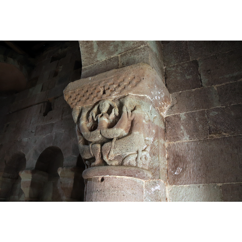 one of the capitals in the interior of the 'chapelle haute', half-way up the tower