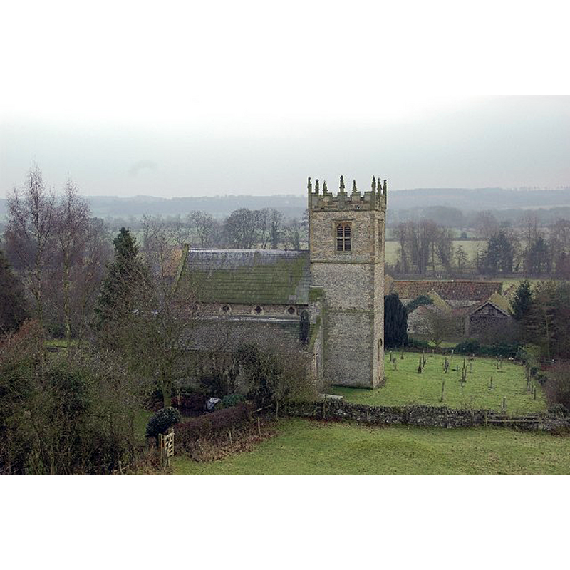 Source caption: "Stonegrave Minster. The dedication of this church is the Holy Trinity and the building seen today is largely of 1863 by G Fowler Jones, although there are parts which go back to C12 and one would, to justify the designation as a Minster expect a much earlier, Anglo Saxon, foundation."
