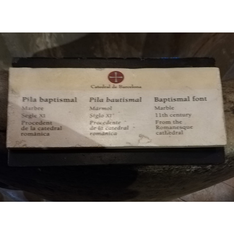 the label on the font