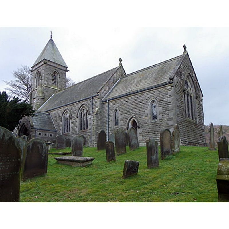 Source caption: "St Cuthbert's Church, Kildale. The church was rebuilt on the site of a previous church in 1868".