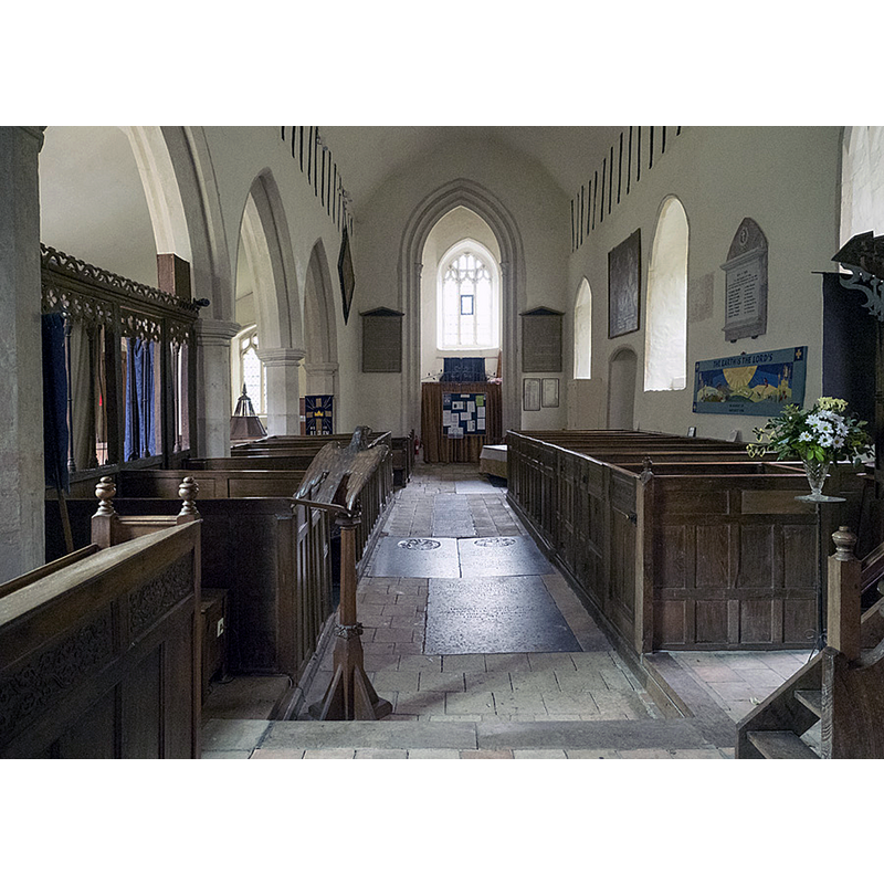the font and cover are partially visible in the south aisle, by the south doorway