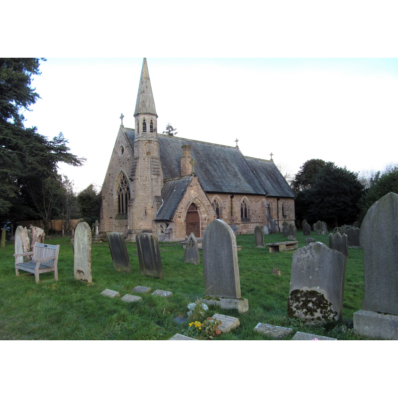 Source caption: "Church of St Mary, Whorlton [...] Obviously rather plain, and dating from 1854."