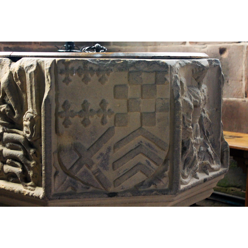 several other shields related to the history of the lordship of Bromfield and families related to the De Warren
