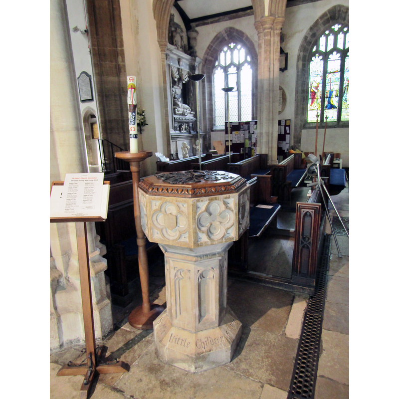 the modern font, probably of the 19thC restoration