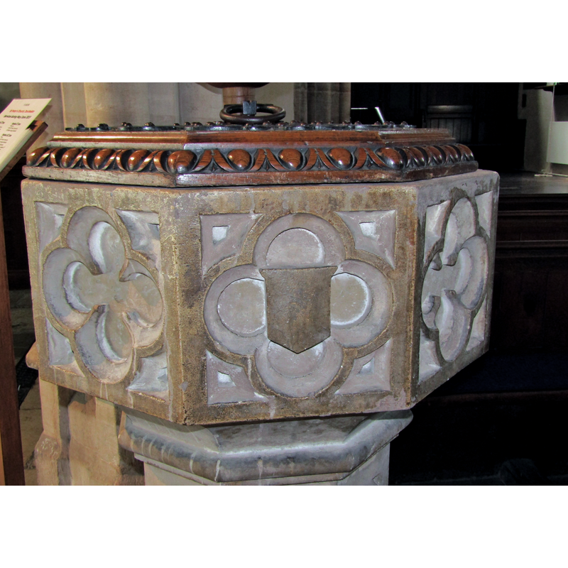 the modern font, probably of the 19thC restoration