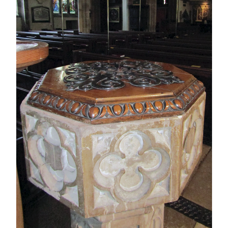 the modern font, probably of the 19thC restoration