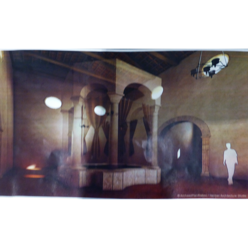 artist's rendering of the original Early-Christian baptistery
