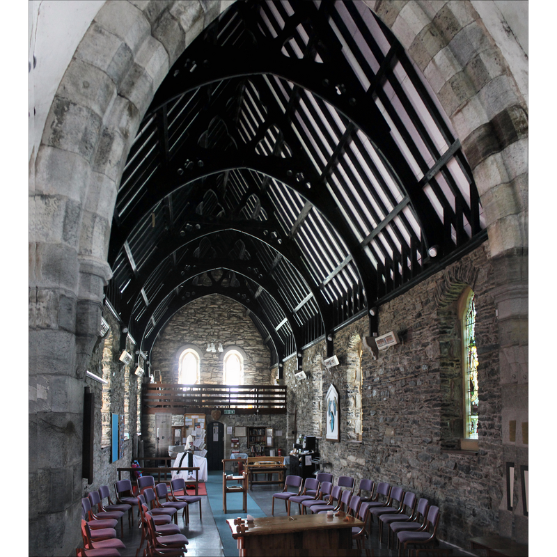 the font is partially visible at the far end, beneath the gallery, left [south] side