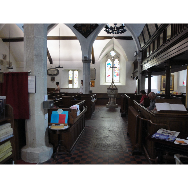 the modern font and cover in the south aisle, by the west gallery