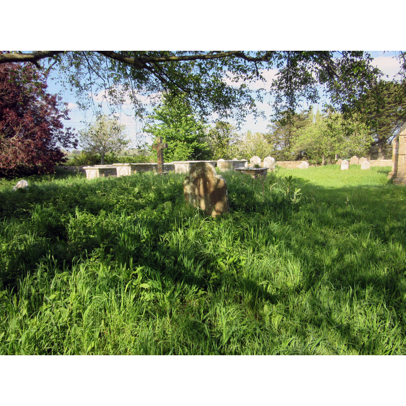 Source caption: "Part of the churchyard at the old St Swithun's Church, Thorley Road, Thorley, Isle of Wight, England. The original parish church Thorley, built in the 13th century and demolished in 1871 when a new church with the same dedication was built nearby. The remaining part serves as a mortuary chapel."
