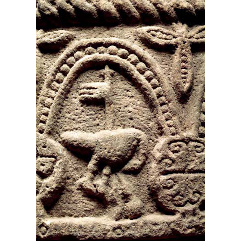 the pelican prortrayed here much in the manner in which the Agnus Dei is used on other fonts