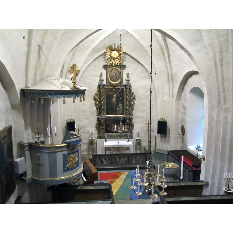 showing the baptismal font near the foot of the south window