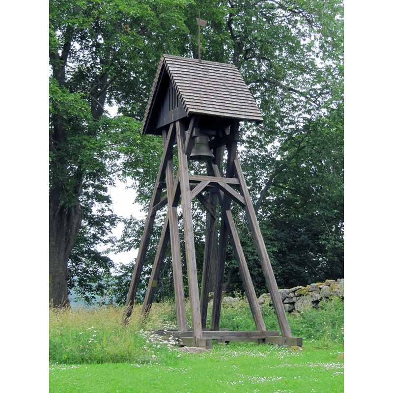 Source caption: "Klockstapel vid Hägerstads gamla kyrka"