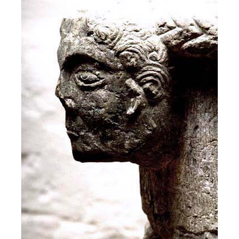 the SHM photograph is captioned simply "manshuvud", but the head is described in Ullén & Ljungstedt (2003: 96) as "en ung man med lockigt hår"